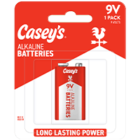 Casey's Alkaline 9V Battery 1pk