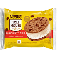 Nestle Tollhouse Vanilla Ice Cream Chocolate Chip Cookie Sandwich 6oz