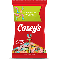  Casey's Sour Neon Gummi Worms 5.75oz